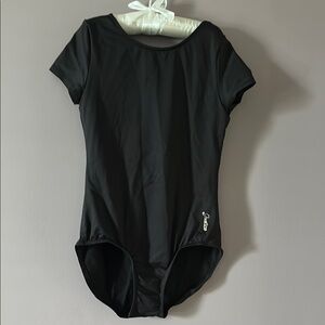 Justice Black Kids One Piece Leotard - M (10)